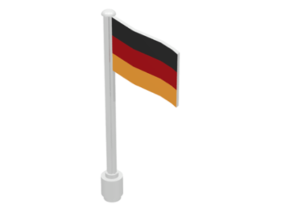 Flag on Flagpole, Wave with Germany Pattern, Ridged Flagpole