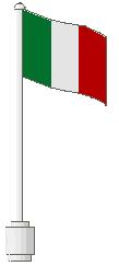 Flag on Flagpole, Wave with Italy Pattern