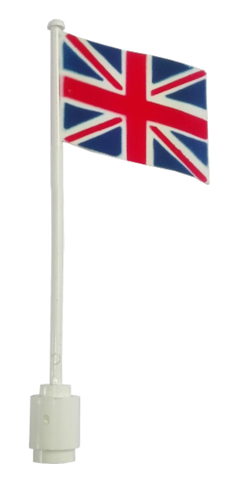 Flag on Flagpole, Wave with United Kingdom Union Jack Pattern