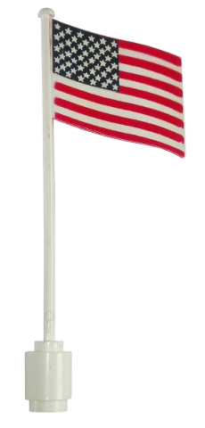 Flag on Flagpole, Wave with United States (50 stars) Pattern
