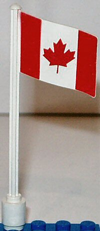 Flag on Flagpole, Wave with Canada Pattern, Ridged Flagpole