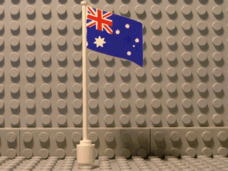 Flag on Flagpole, Wave with Australia Pattern