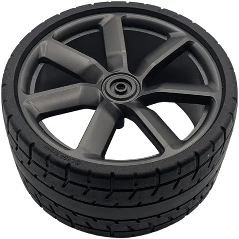 Wheel 75mm D. x 41mm Technic Racing Large, 7 Spokes Model Left Side (Spokes Slanted Left) with Black Tire 87.9 x 44 (7783 / 80279)