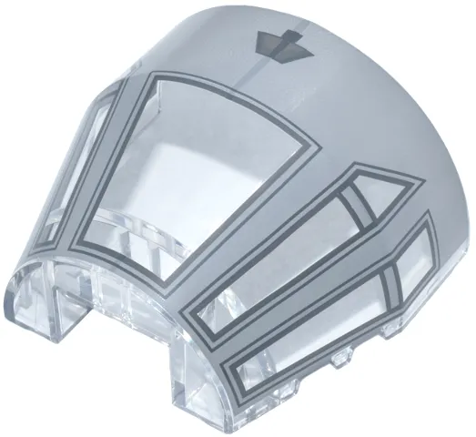 Windscreen 5 x 6 x 2 2/3 Canopy with Light Bluish Gray and Dark Bluish Gray Millennium Falcon Cockpit Pattern