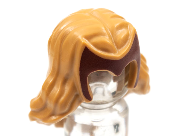 Minifigure, Hair Female Long Wavy with Dark Red Tiara Pattern (Scarlet Witch)