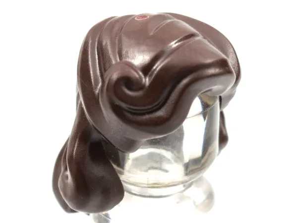 Minifigure, Hair Female Mid-Length Wavy, Side Strands Tied Back