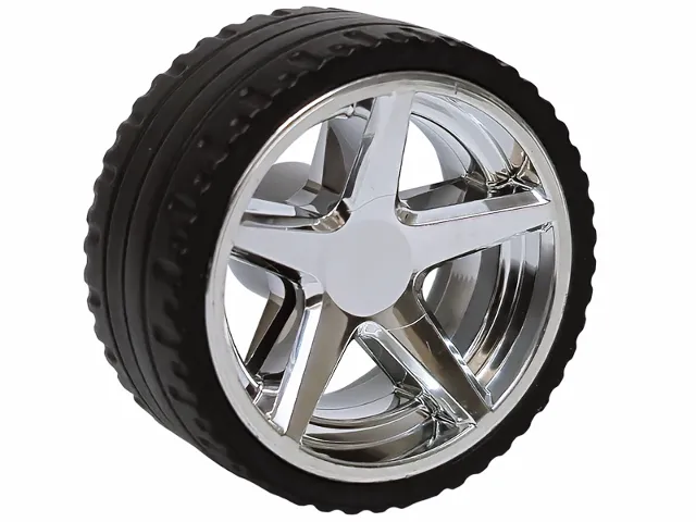 Wheel 21mm D. x 11mm with 5 Spokes with Black Tire 24 x 11 Straight Tread (7834 / 5810)
