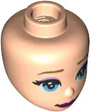 Mini Doll, Head Friends with Medium Azure Eyes, Lavender Eye Shadow, Dark Pink Lips Pattern