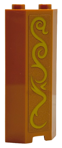 Panel 2 x 2 x 5 Corner Wall with Gold Ornate Swirls Pattern Model Left Side (Sticker) - Set 40701