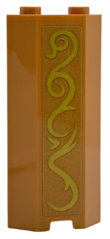 Panel 2 x 2 x 5 Corner Wall with Gold Ornate Swirls Pattern Model Right Side (Sticker) - Set 40701