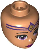 Mini Doll, Head Friends with Black Eyebrows, Medium Lavender Eyes, Dark Red Lips and Dark Purple Forehead Pattern