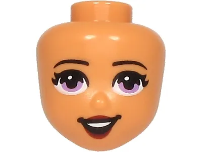 Mini Doll, Head Friends with Medium Lavender Eyes, Dark Red Lips and Open Mouth Pattern