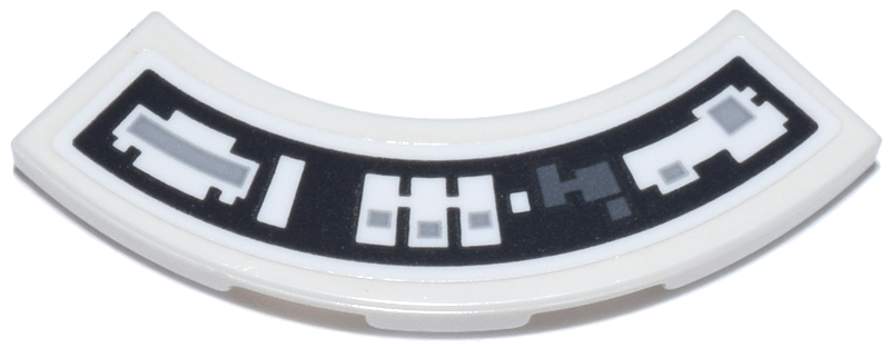 Tile, Round Corner 3 x 3 Macaroni with Black, Dark Bluish Gray and Light Bluish Gray Control Panel Pattern (Sticker) - Set 75419