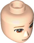 Mini Doll, Head Friends Male Large with Dark Orange Eyebrows, Reddish Brown Eyes, Closed Grin Pattern