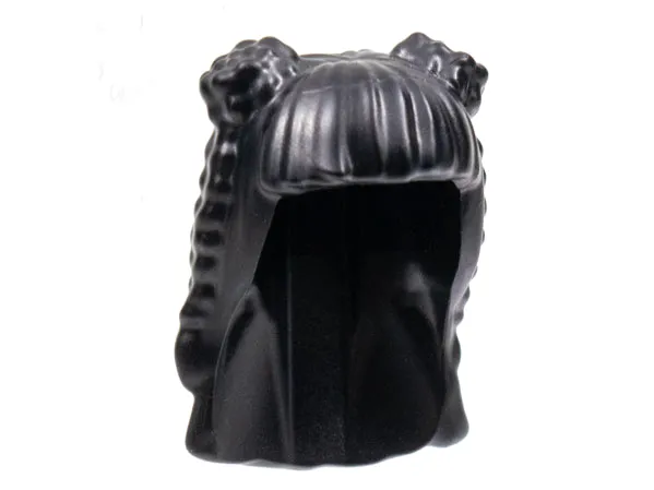 Mini Doll, Hair Female Long with 2 Buns, 3 Braids, 1 Hole for Pin