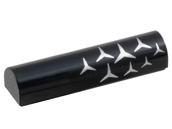 Slope, Curved 1 x 4 x 2/3 Double with Silver Mercedes-Benz Logo Repeating Pattern Model Right Side