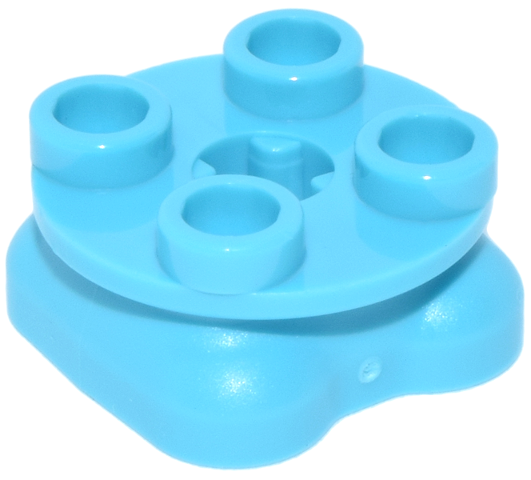 Legs with Plate Round 2 x 2 and Axle Hole - 2 Feet, Symmetrical