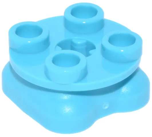 Legs with Plate Round 2 x 2 and Axle Hole - 2 Feet, Symmetrical