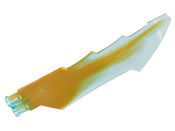 Propeller 1 Blade 14L with 2 Axle Holes and Jagged Edges (Sword Blade) with Marbled Pearl Gold Pattern