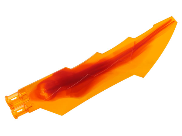 Propeller 1 Blade 14L with 2 Axle Holes and Jagged Edges (Sword Blade) with Marbled Dark Red Pattern