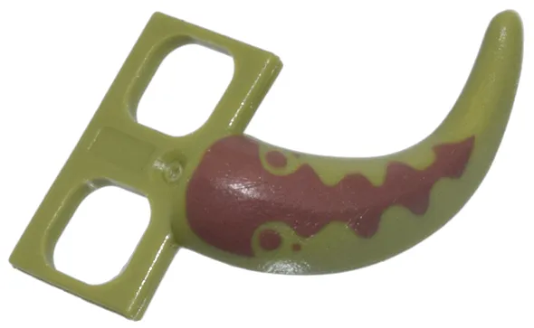 Minifigure Costume Tail Dinosaur with Reddish Brown Stripes and Dots Pattern