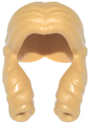 Minifigure, Hair Female Long with Center Part and Front Curled Pigtails