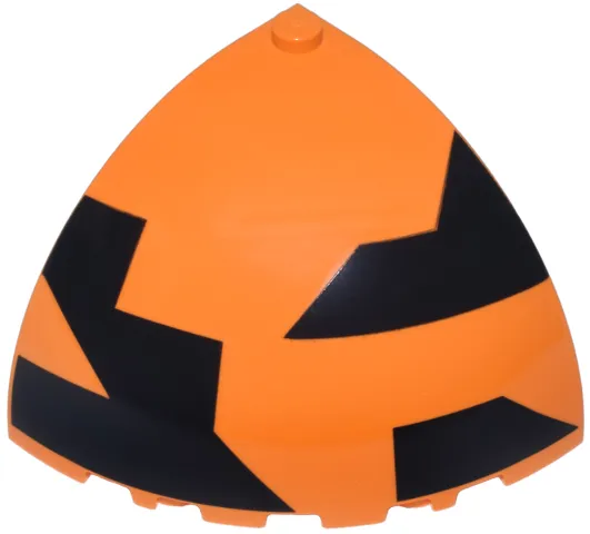 Panel 5 x 5 x 3 1/3 Corner Convex with Curved Top with Black Angled Shapes Pattern Model Right Side