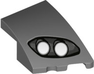Wedge 3 x 2 Right No Studs with Aston Martin Car Headlight, Silver Lines, 2 White Bulbs Pattern
