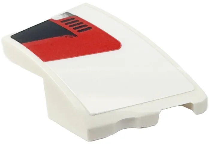 Wedge 3 x 2 Right No Studs with Black Corner and Air Vent on Red Background Pattern (Sticker) - Set 76916