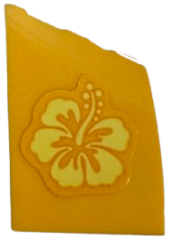 Wedge 3 x 2 Right No Studs with Bright Light Yellow Hibiscus Flower Pointing Right Pattern (Sticker) - Set 43249