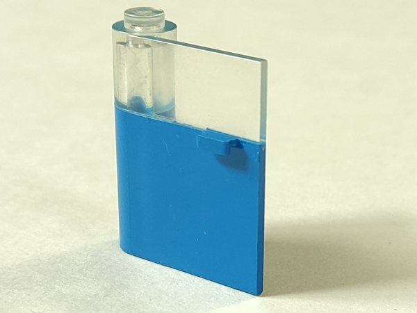 Door 1 x 3 x 3 Left with Horizontal Handle with Molded Trans-Clear Window Pattern