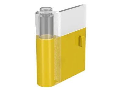 Door 1 x 3 x 3 Left with Vertical Handle with Yellow Bottom Pattern
