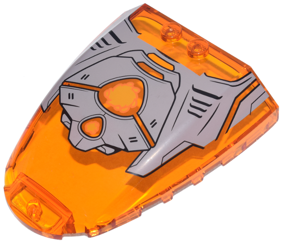 Windscreen 6 x 7 x 1 1/3 with Light Bluish Gray Armor Panels, Black Vents, Bright Light Orange Clouds Pattern