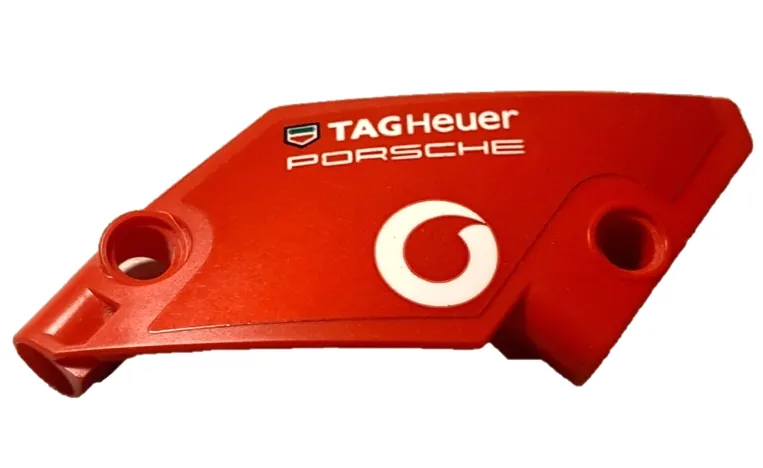 Technic, Panel Curved #61 5 x 7 Tapered Left with White 'PORSCHE', Vodafone and Tag Heuer Logos Pattern (Sticker) - Set 42137