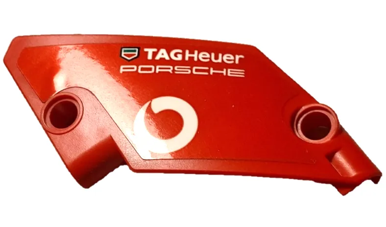 Technic, Panel Curved #60 5 x 7 Tapered Right with White 'PORSCHE', Vodafone and Tag Heuer Logos Pattern (Sticker) - Set 42137