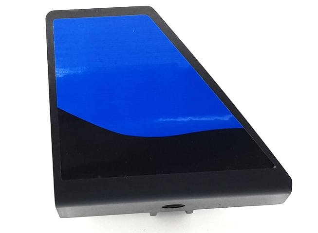 Technic, Panel Curved #71 5 x 4 x 3 Tapered Left with Blue Panel on Black Background Pattern (Sticker) - Set 42141