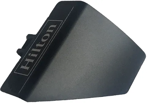 Technic, Panel Curved #71 5 x 4 x 3 Tapered Left with White 'Hilton' on Outside Only Pattern (Sticker) - Set 42141 (Second Version)