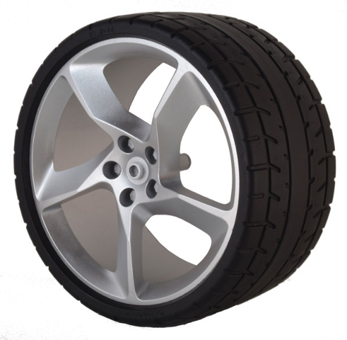 Wheel 75mm D. x 41mm #2 Model Right Side with Black Tire 87.9 x 44 (80281 / 80279)