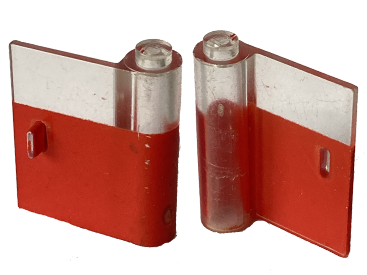 Door 1 x 3 x 3 Right with Vertical Handle with Red Bottom Pattern