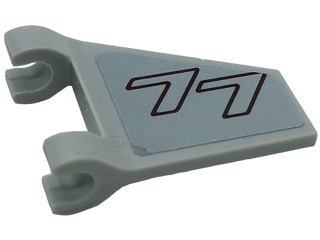 Flag 2 x 2 Trapezoid with Flared Edge with Dark Red Number 77 Pattern on Both Sides (Stickers) - Set 76909