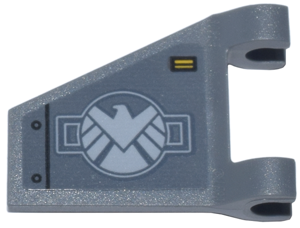 Flag 2 x 2 Trapezoid with Flared Edge with Panel with White Eagle Shield Logo Pattern Model Left Side (Sticker) - Set 76269