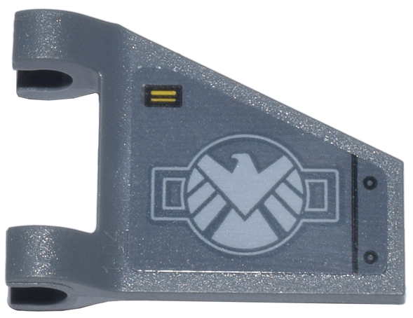 Flag 2 x 2 Trapezoid with Flared Edge with Panel with White Eagle Shield Logo Pattern Model Right Side (Sticker) - Set 76269