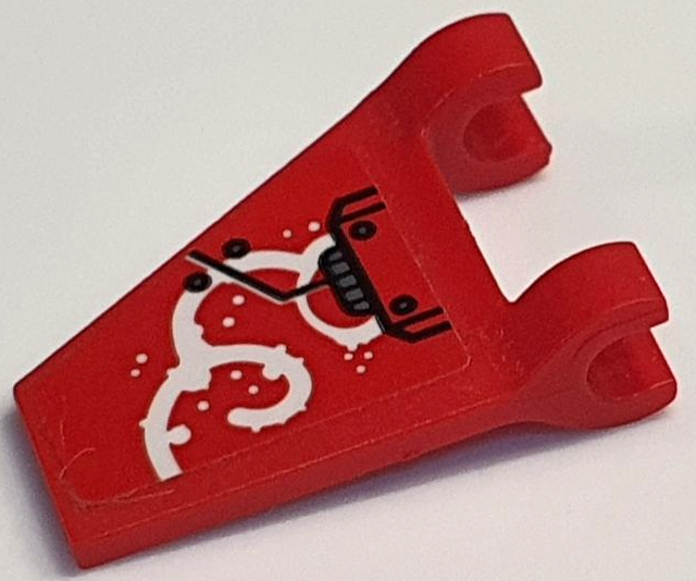 Flag 2 x 2 Trapezoid with Flared Edge with White Swirls, Black Armor Plates Outline and Rivets Pattern Model Right Side (Sticker) - Set 80037