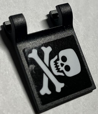 Flag 2 x 2 Square with Flared Edge with Skull and Crossbones Pattern (Sticker) - Set 21330