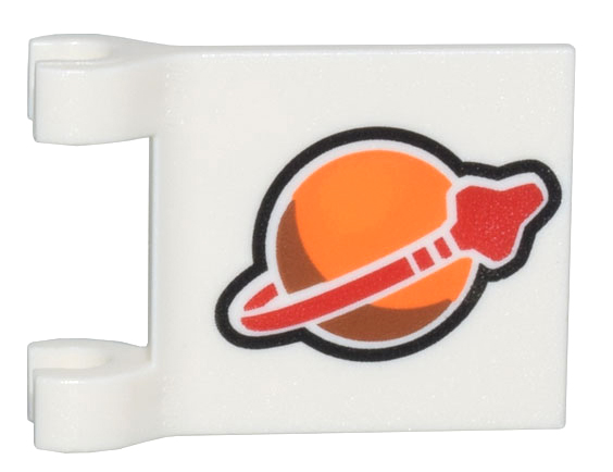 Flag 2 x 2 Square with Flared Edge with Orange and Red Classic Space Logo Pattern on Both Sides