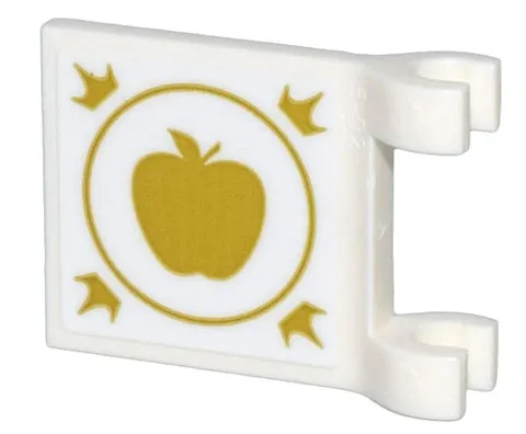 Flag 2 x 2 Square with Flared Edge with Gold Apple, Circle, and Crowns Pattern on Both Sides (Stickers) - Set 43205