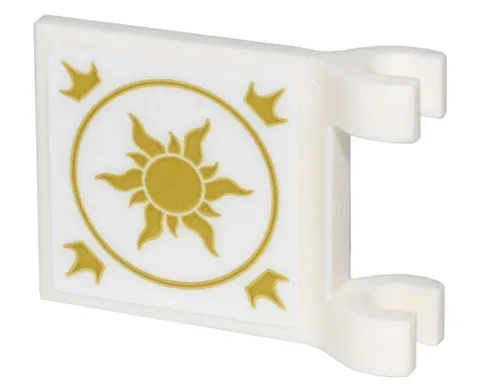 Flag 2 x 2 Square with Flared Edge with Gold Glowing Sun, Circle, and Crowns Pattern on Both Sides (Stickers) - Set 43205