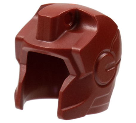 Minifigure, Headgear Helmet Space with Open Face and Large Top Hinge, with Straight Cheeks (Iron Man)