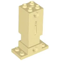 Brick, Modified 2 x 2 x 5 with 2 x 4 Plate Base, Spring Unit, and 2 Technic Holes