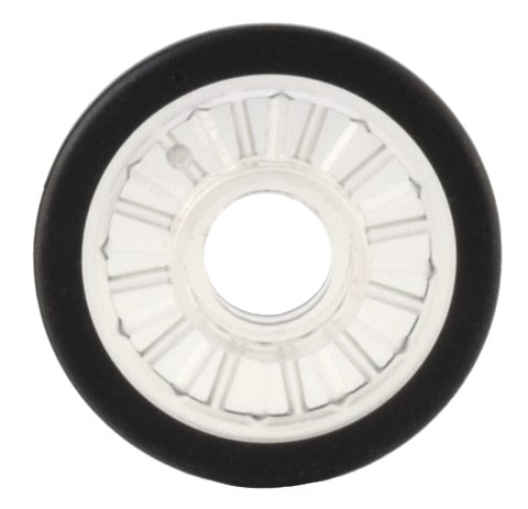 Wheel Wheelchair with Technic Pin Hole with Molded Black Hard Rubber Tire Pattern